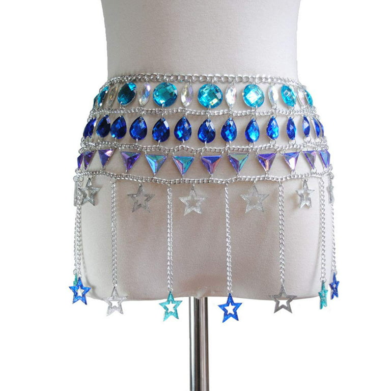  CanB Rhinestone Body Chains Hollow Mesh Body Waist Belly Chain  Skirt Festival Body Jewelry for Women and Girls (Blue Crystal) : Clothing,  Shoes & Jewelry