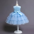 thumbnail image 5 of JUMEYU Baby Birthday Dress Vintage Off The Shoulder Flower Girl Dress Lace Embroidery Little/Big Girls Wedding Bridesmaid Holiday Ballgown 3T 4T (Blue,3-4 Years), 5 of 5