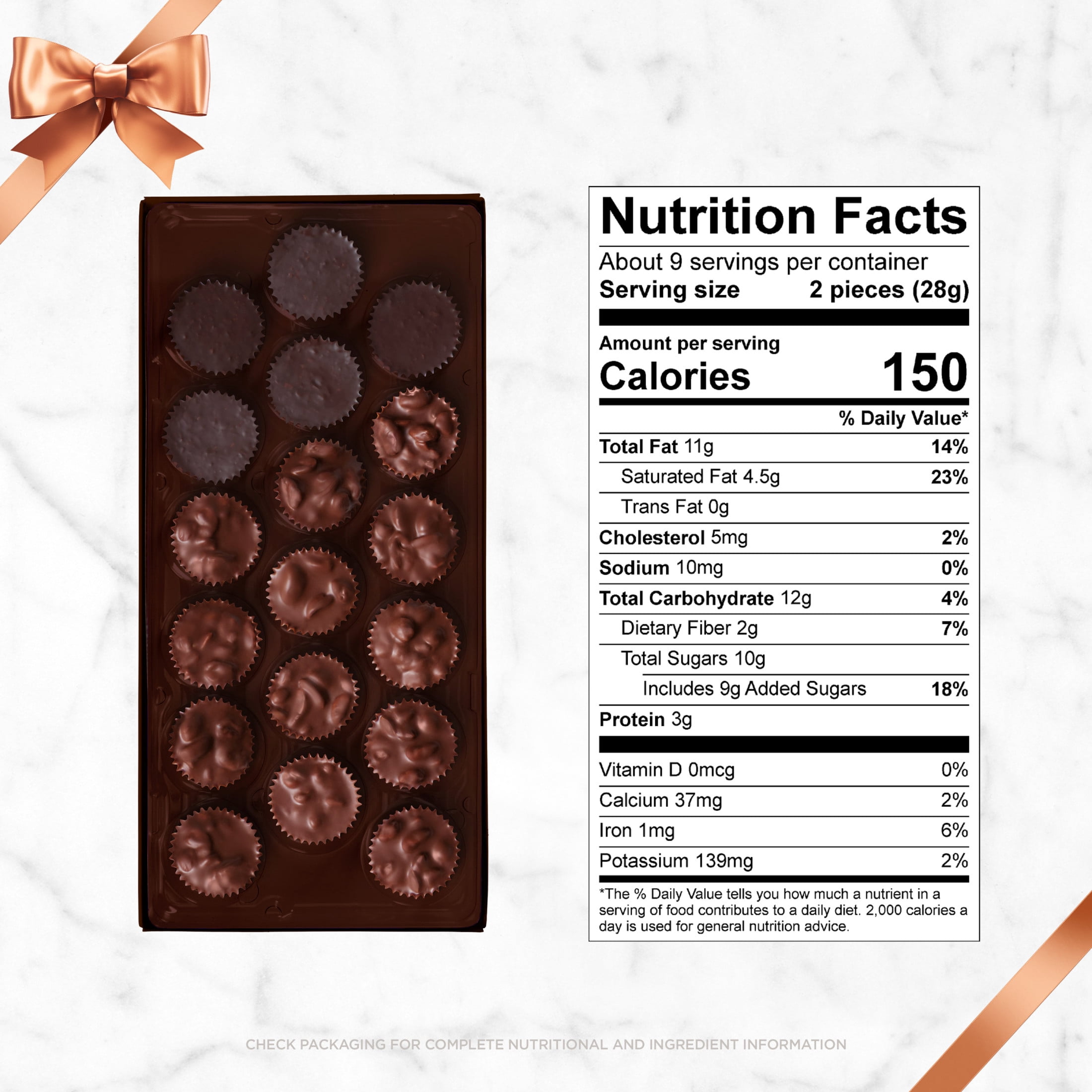 (3 pack) RUSSELL STOVER Christmas Chocolate Covered Nuts Assortment in Milk & Dark Chocolate Gift Box, 9 oz. (18 Pieces)
