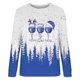 thumbnail image 3 of Gibobby Sudadera de Navidad para mujer Sudadera Retro informal de otoño e invierno para mujer, sudadera con estampado de copa de de Navidad, Top de manga larga(Azul,G), 3 of 4