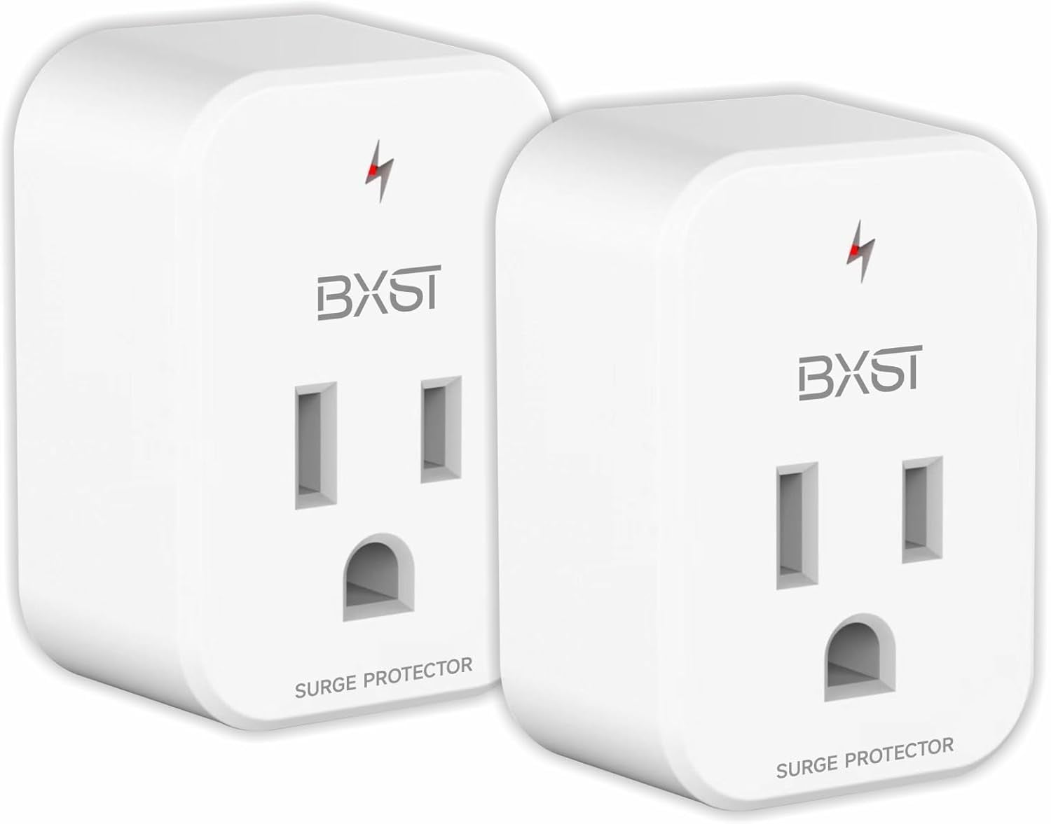 RGHJAR-Single Outlet Surge Protector, Refrigerator Surge Protector Wall Socket,Ground Protected Light Indicator for TV, Air Conditioner, Washing Machine and Home Appliances,15A 1800W, 2 Pack