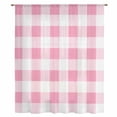 thumbnail image 2 of Pink Checkered Sheer Curtains 63 Inches Long, Pink White Buffalo Plaid Light Filering Curtains, Breathable Simi Curtain Privacy Drapes for Living Room Bedroom Lightweight Window Treatment, 2 of 9