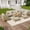 Light Brown, variant on Highsound Patio Conversation Set, 9 Piece Sectional Round Patio Furniture Set with 2 Coffee Tables, Modern Wicker Sofa Set for Backyard Patio Garden, Gray Cushion