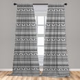 thumbnail image 5 of Ambesonne Geometric Curtains, Aztec Inspired Shapes, Pair of 28"x95", Charcoal Grey White, 5 of 5