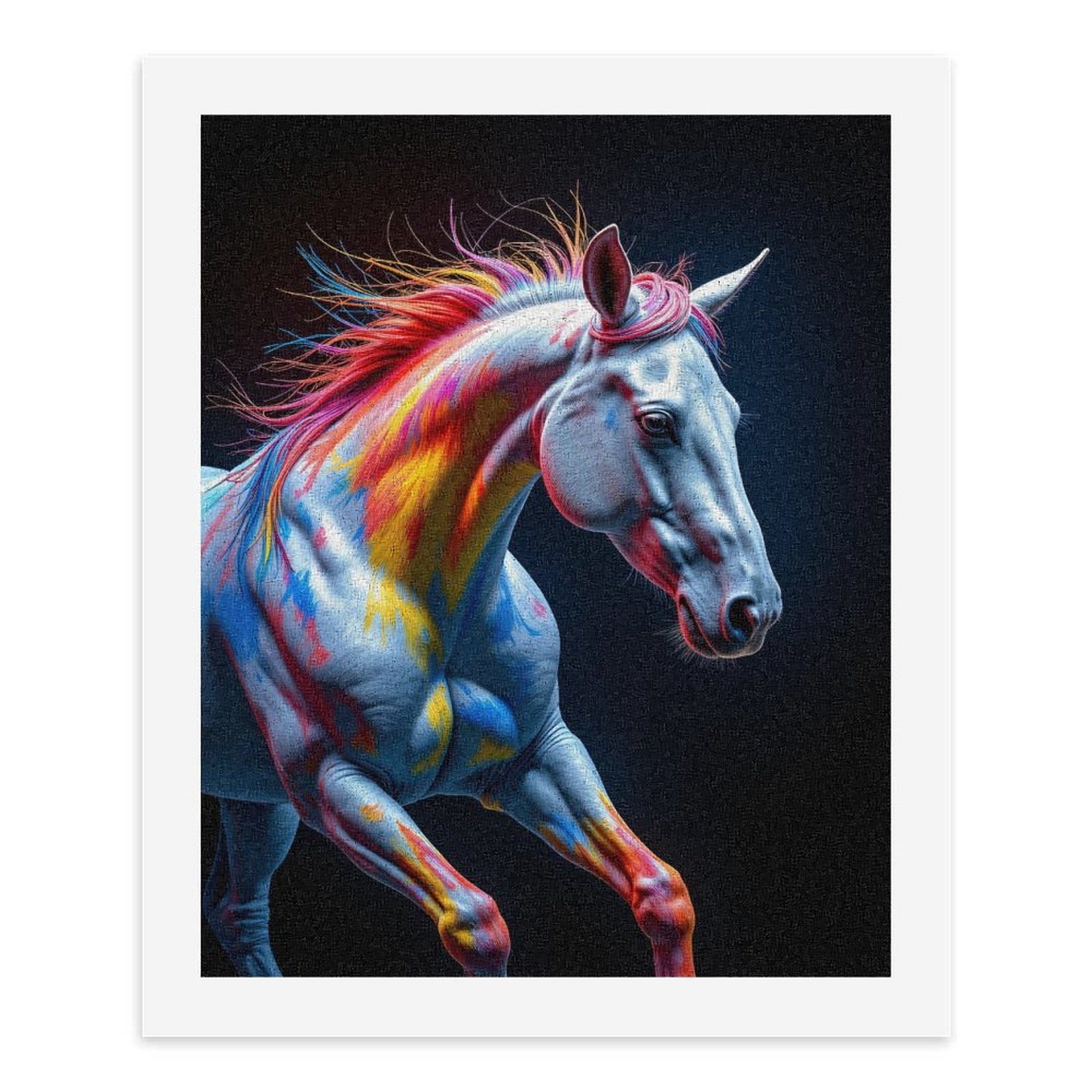 Paint By Numbers Kit for Adults Beginner - DIY Colorful Horse Art Motion Canvas Painting Kits for Adults, Frameless Paint By Number for Adults for Home Wall Decor 16x20 Inch