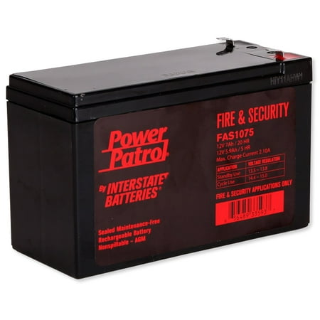 - Interstate Batteries FAS-1075 Power Patrol Lead Acid Battery, 12V 7Ah