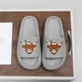 thumbnail image 2 of Gray Supportive Slippers With Cattle Graphics And Breathable Upper For Everyday Wear, 2 of 4