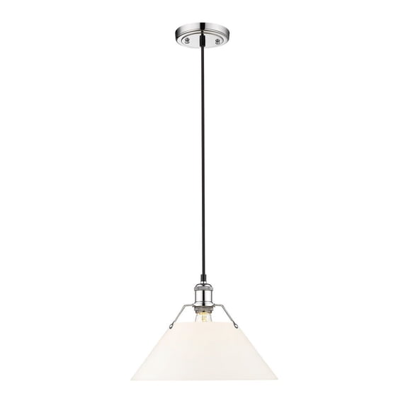 Orwell 1-Light Pendant in Chrome with Opal Glass