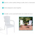 thumbnail image 3 of Sunnydaze Segesta Plastic Outdoor Dining Armchair - Set of 2, White, 3 of 9