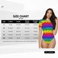 thumbnail image 5 of Vsdgher Bright Rainbow Prinr Short Sleeve Body suit for Womens, Sexy Onesie One Piece Round Neck Bodysuit Shapewear Tummy Control-Medium, 5 of 7