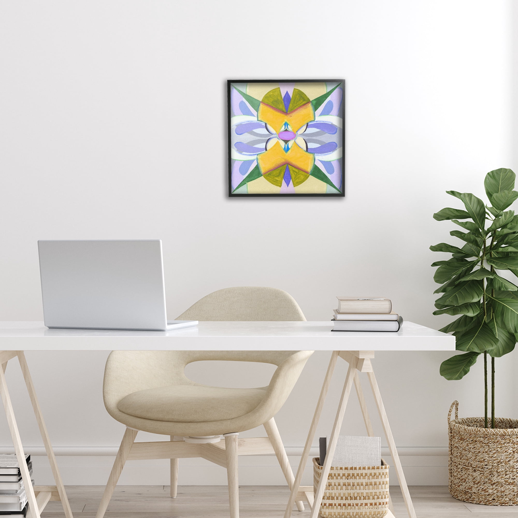 Stupell Industries Revival Kaleidoscope Symmetry Black Framed Giclee Art, design by Melissa Wang