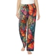 thumbnail image 1 of Fotbe Butterflies On Rocky Cliff Pantalones de Pijama para Mujer, Pantalones de Dormir, Pantalones Pj con Cordón y Bolsillos-3X-Large, 1 of 6