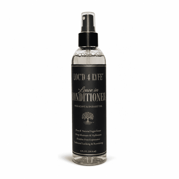 LOC'D 4 LYFE Leave-In Conditioner – 8 oz | Moisturizing & Shine-Enhancing Formula for Natural Hair, Locs & Braids | Lightweight, Non-Greasy Daily Detangler & Softener