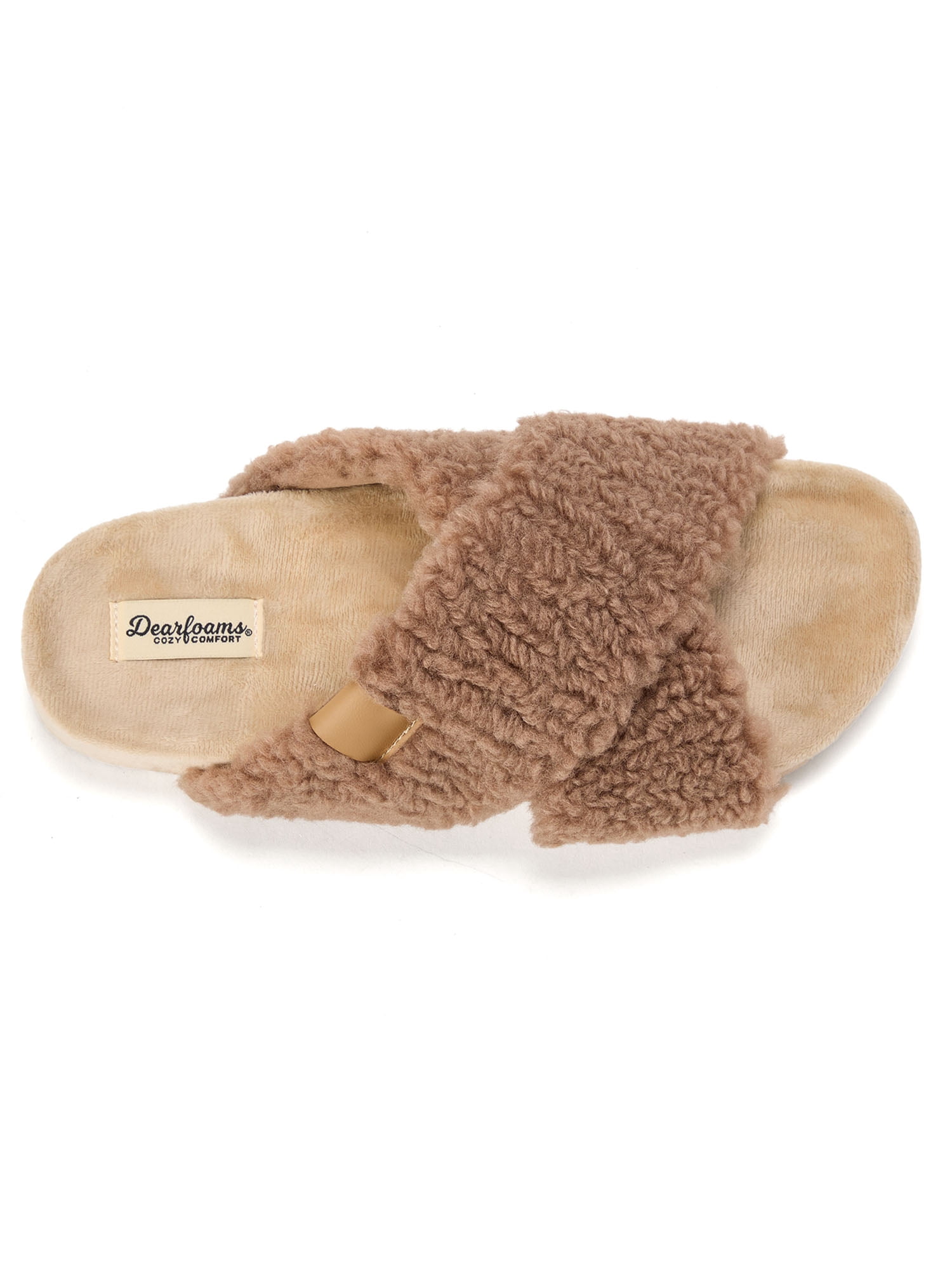 Dearfoams Cozy Comfort Women's Crossband Slide Slippers