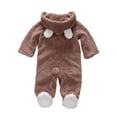thumbnail image 5 of OUMY Newborn Baby Infant Boy Girl Fleece Romper Hooded Jumpsuit Bodysuit Outfits Clothes, 5 of 6