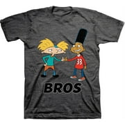Mens Nickelodeon Hey Arnold! Shirt - Retro Nick Hey Arnold tee - Classic Nick Graphic T-Shirt (Charcoal Heather, 3X-Large)