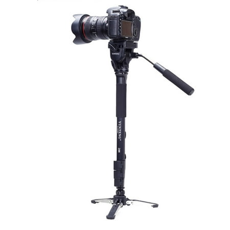Yunteng VCT-288 Photography Tripod Monopod & Fluid Pan Head & Unipod Holder for Canon Nikon (Best Monopod For Wildlife Photography)