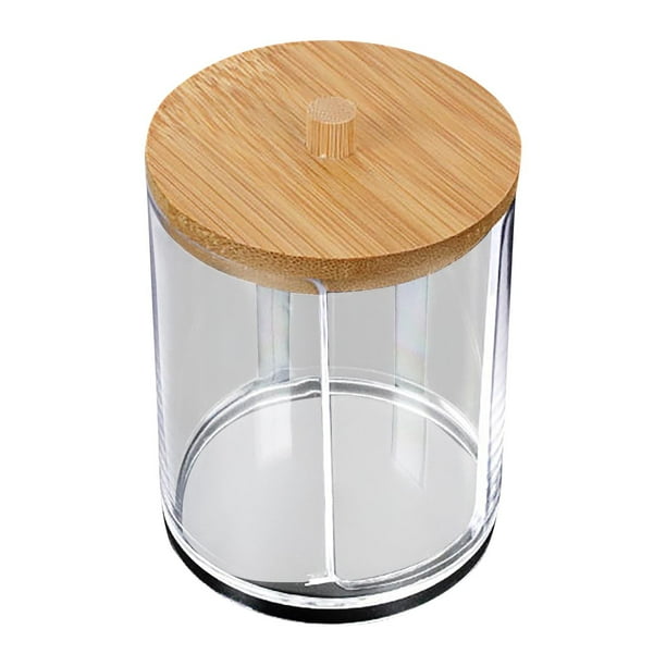 Xihbxyly Caja Apilable de Algodón Cosmético, Organizador con Tapa Transparente, Tarro Multiusos, Accesorio de Baño, Diseño Compacto, Estilo Europeo.