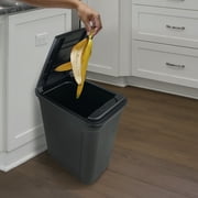 Mainstays Kitchen Trash Can, 7.6 Gallon Plastic Garbage Bin with Touch Top Lid, Black