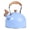 Powder Blue, variant on Uscover Stovetop Tea Kettle with Wood Pattern Cool Touch Folding Handle,Induction Modern Kettle Teapot Whistling Lid Opening Gas Electric Applicable