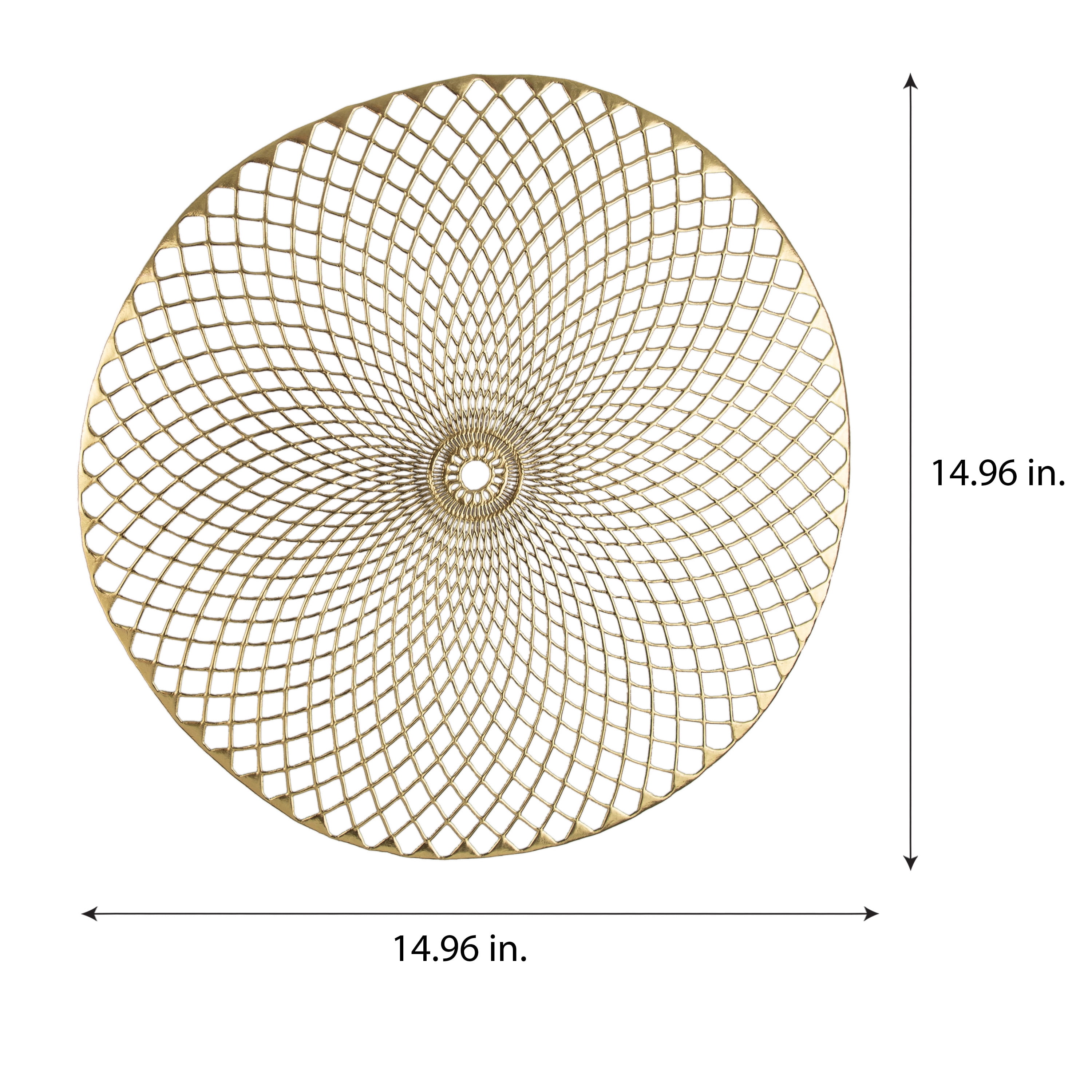 Home Details Set of Four Cut Out Round Place Mats, Gold