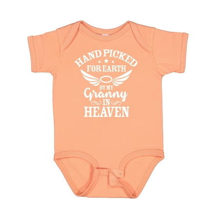 

Inktastic Handpicked for Earth by My Granny in Heaven with Angel Wings Boys or Girls Baby Bodysuit