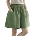 thumbnail image 3 of Shorts for Women 2026 Summer Elastic High Waist Wide Leg Relaxed Fit Casual Beach Shorts with Pockets, 3 of 10