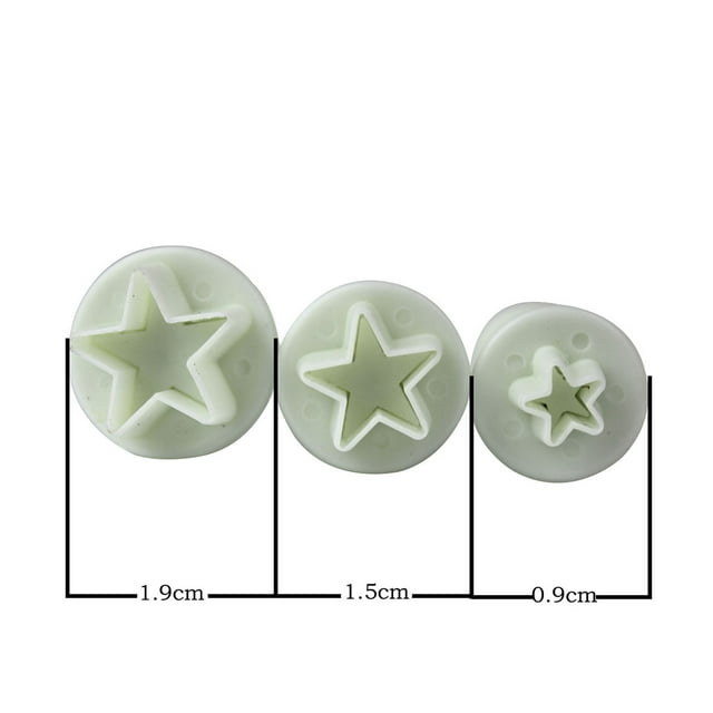 yingyy 3Pcs/Set Star Cake Plunger Biscuit Cookies Cutter Tools Cake Beking