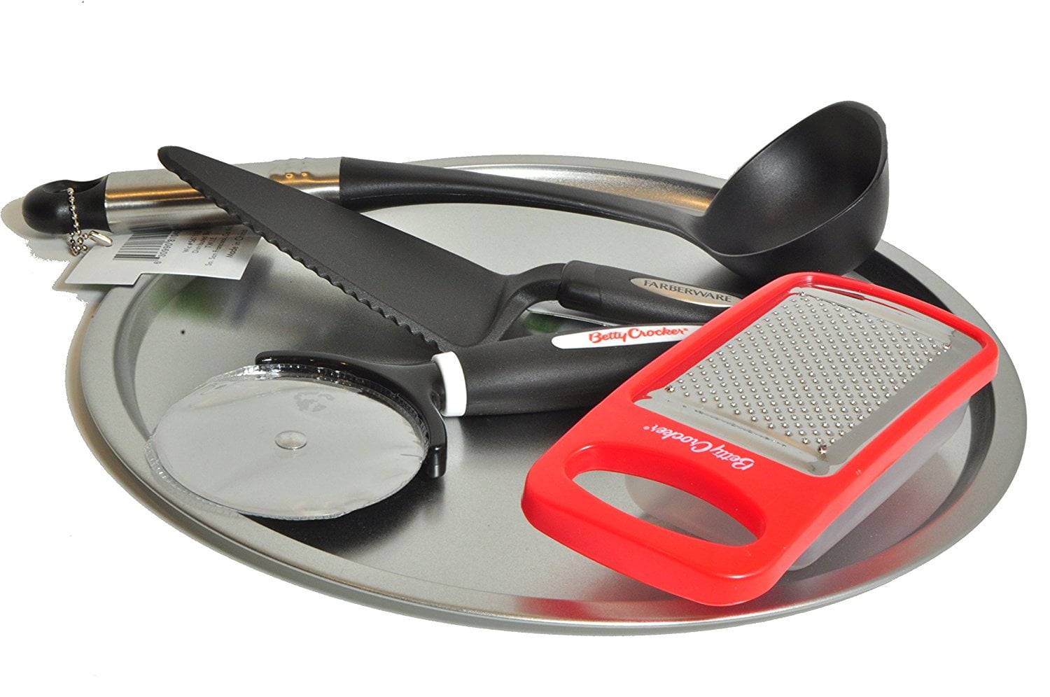 Pizza Maker Kit 5piece Set with 12 Inch Steel Pizza Pan, Pizza Cutter