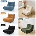 thumbnail image 2 of Evita Teddy Fabric Orange Bean Bag Chair with Ottoman, Memory Foam Lounge Chair for Adults, Ergonomic Floor Seating Sofa for Living Room or Bedroom, 2 of 8