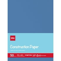 Office Depot® Brand Construction Paper, 9" x 12", 100% Recycled, Bright Blue, Pack Of 50 Sheets