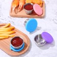 thumbnail image 4 of Miangastore 6Pcs Salad Dressing Containers Small Stainless Steel Condiment Cups with Silicone Lids for Lunch, 4 of 8