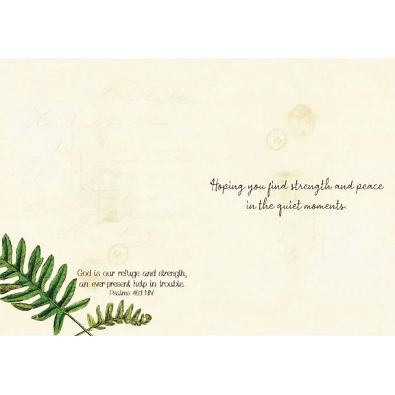 Shared Blessings Thinking of You Card with NIV Scripture, 1 Count, Creekside Fern Design, Religious Greetings for Comfort and Encouragement