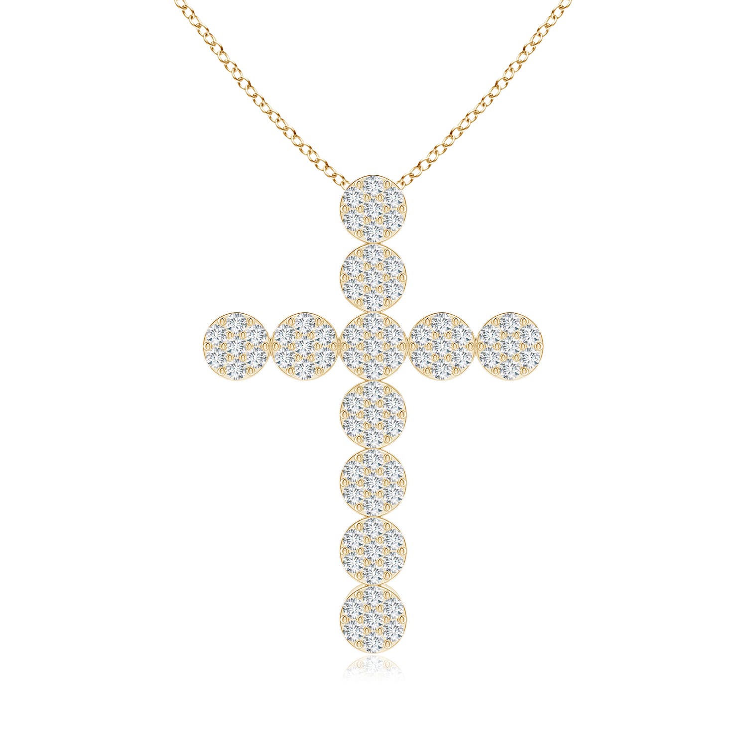 ANGARA Natural White Diamond Cross Pendant Necklace for Women in 14K Yellow  Gold (Grade-KI3 1.5mm) April Birthstone Jewelry Gift for Her Birthday 