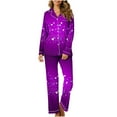 thumbnail image 1 of FAIWAD Ensemble de Pyjama 2 Pcs pour Femmes, Chemise à Manches Longues à Imprimé Cœur Boutonnée avec Pantalon, Ensemble de Tenue d'Intérieur, 1 of 6
