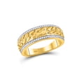 thumbnail image 4 of Solid 10k Yellow Gold His and Hers Round Diamond Cluster Matching Couple Three Rings Bridal Engagement Ring Wedding Bands Set 5/8 Ct. - (L = 5.5, M = 10.5), 4 of 5