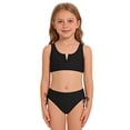 thumbnail image 5 of Girls Swimsuit 2 Piece V Neck Cutout Girls' Swimwear Top High Waisted Bottom Bathing For Teens 7 16 Years, 5 of 5