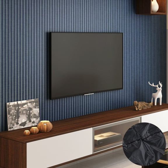 NICEXMAS Wide Compatible Black Oxford Cloth TV Cover for 55-58 Inch Tvs