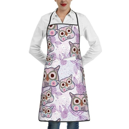

Sikiie Owl And Floral Aprons for Kitchen Cooking Aprons Chef Apron for Men Women Chef