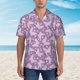 thumbnail image 2 of Fotbe Purple Butterflies Floral Camisa Hawaiana para Hombre Unisex – Camisa Casual de Verano con Botones de Manga Corta de Algodón y Lino,3X-Large, 2 of 7