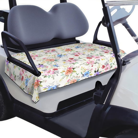 Vibrant Flowers Golf Cart Seat Cover 51 Inches by 31 Inches, Eye-Catching Towel for Golf Cart Front Seat Protection