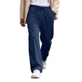 thumbnail image 2 of Mens Lightweight Baggy Sweatpants Straight Leg Open Bottom Thin Drawstring Lounge Pants with Pockets Blue 2XL, 2 of 7