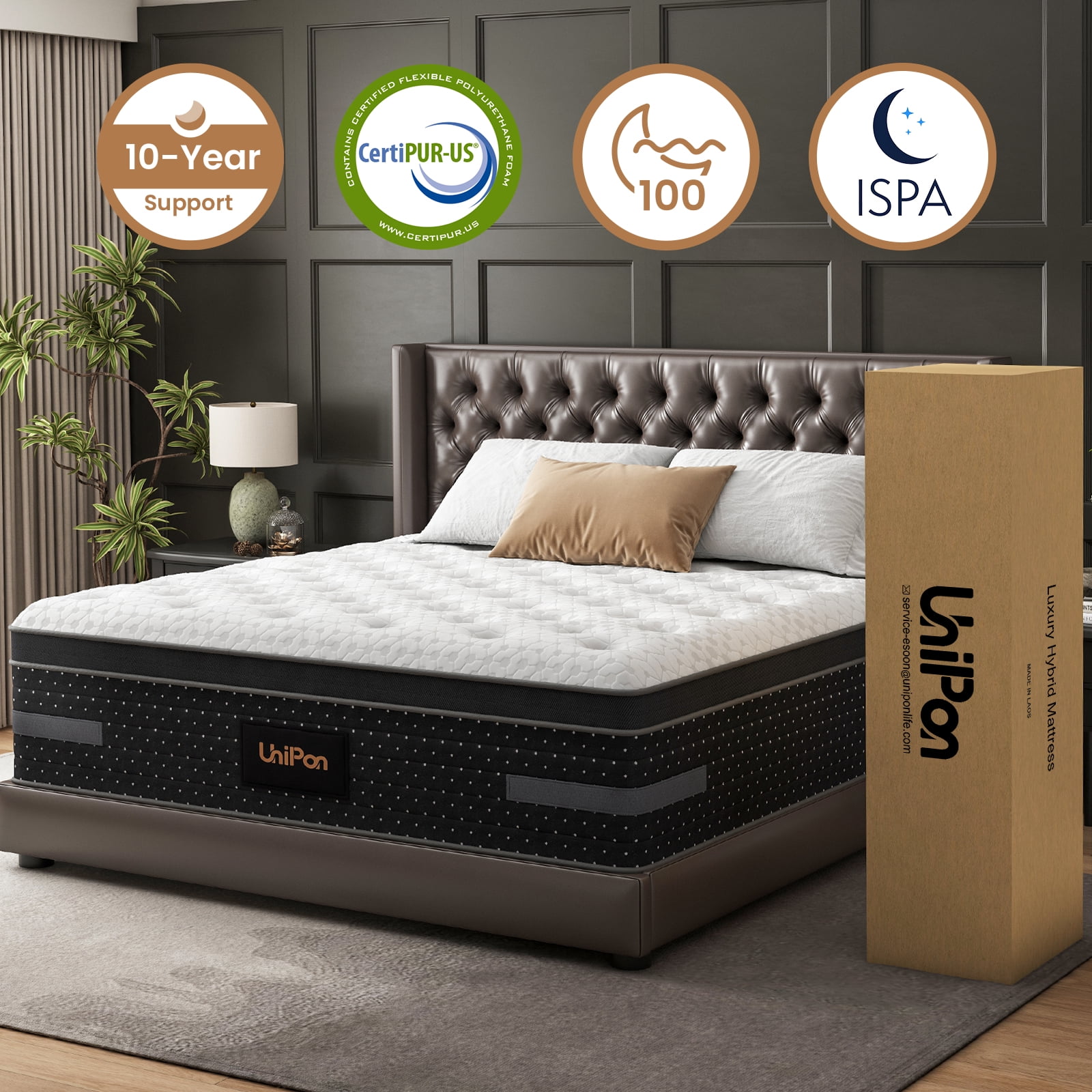 14" Queen Mattress, Extra Firm Hybrid Mattress with Cooling Gel Memory Foam, Euro Top Fiberglass Free, 365-Night Trial CertiPUR-US