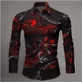 thumbnail image 1 of Camisa de manga larga para hombre, estilo informal, estilo urbano, moda, estampado 3D, estilo Harajuku, talla grande, formal, con diseño de relámpago, 1 of 6