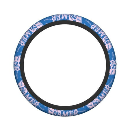 XMXY Car Steering Wheel Cover, Games Area Gamer Zone Non-Slip Jeep Truck Universal Elastic Steering Wheel Protector 15 inch