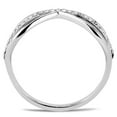 thumbnail image 3 of High polished (no plating) Stainless Steel Ring with AAA Grade CZ in Clear for Women Style DA046, 3 of 4
