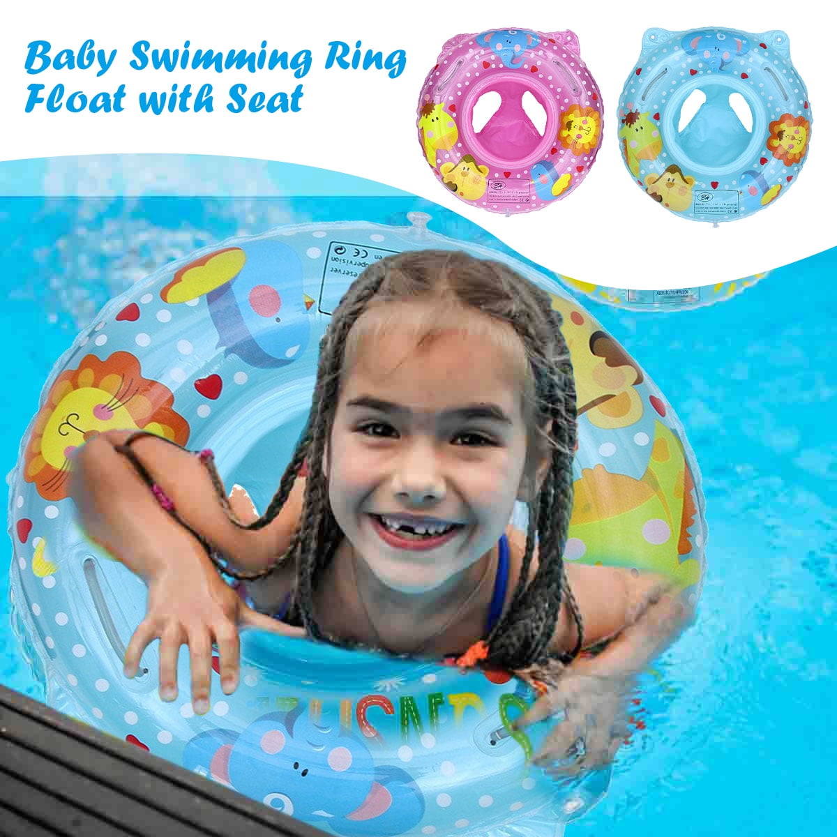 Protoiya Baby Swimming Ring with Float Seat Cushion Waist Float Ring