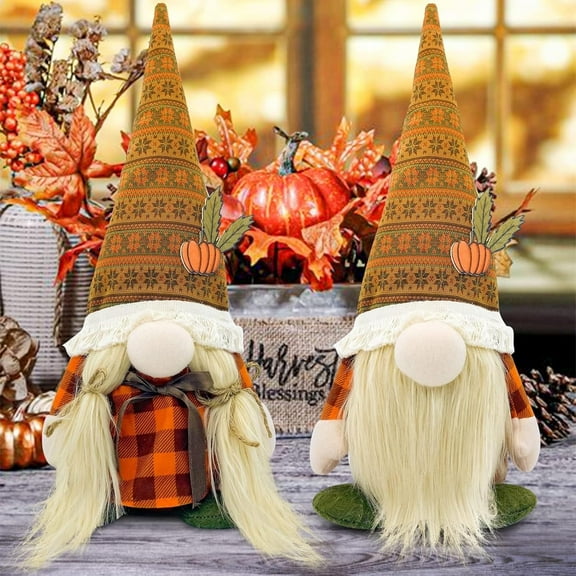 Molumo Thanksgiving Decorations for Home - Fall Decor - Cute Thanksgiving Gnomes Plush Doll for Office, Indoor, Tiered Tray, Harvest Table Supplies - Autumn Birthday Gifts Basket Ideas for Women