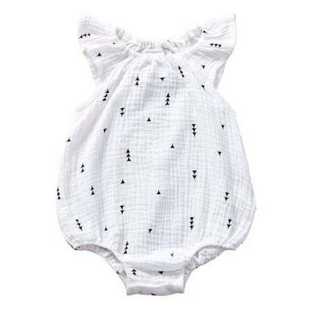

Spring hue Baby Girl Cartoon Print Romper Flying Sleeve Outwear Casual Jumpsuit