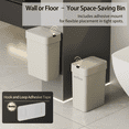 thumbnail image 3 of Motion Sensor Bathroom Trash Can with Lid, 9L/2.4gal Automatic Plastic Slim Covered Electric Waste Basket, Narrow Rectangle Garbage Bin Under Desk for Small Office, Bedroom, Kitchen, Rv, Gray, 3 of 9